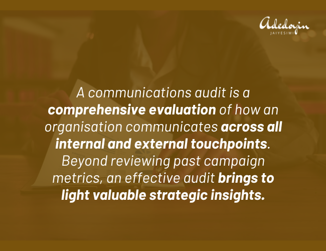 What is a communications audit