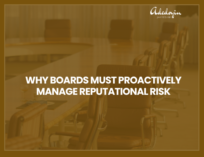 Text graphic displaying the article title on how to manage reputational risk and protect corporate image.